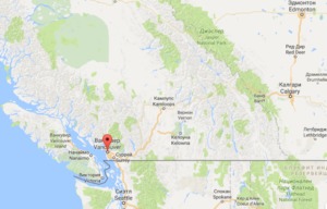 Ванкувер на карте Канады